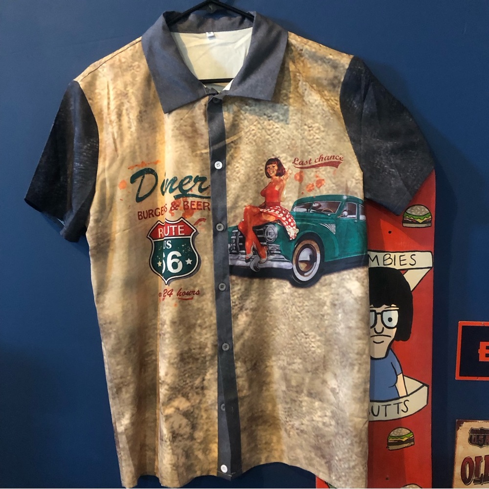 Pin Up Diner Hot Rod Route 66 Shirt